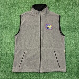 Vintage 2000's Embroidered Disney Mickey Mouse Fleece Vest Grey XL